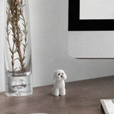 Dog Miniature Figurine Mini Animal Statue for Bedroom Shelf Living Room White Squatting