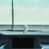 Dog Miniature Figurine Mini Animal Statue for Bedroom Shelf Living Room White Squatting