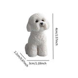 Dog Miniature Figurine Mini Animal Statue for Bedroom Shelf Living Room White Squatting