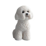 Dog Miniature Figurine Mini Animal Statue for Bedroom Shelf Living Room White Squatting