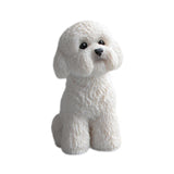 Dog Miniature Figurine Mini Animal Statue for Bedroom Shelf Living Room White Squatting
