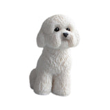 Dog Miniature Figurine Mini Animal Statue for Bedroom Shelf Living Room White Squatting