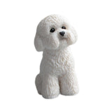 Dog Miniature Figurine Mini Animal Statue for Bedroom Shelf Living Room White Squatting