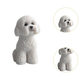 Dog Miniature Figurine Mini Animal Statue for Bedroom Shelf Living Room White Squatting