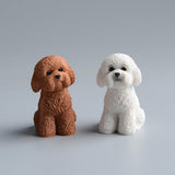 Dog Miniature Figurine Mini Animal Statue for Bedroom Shelf Living Room White Squatting
