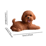 Dog Miniature Figurine Mini Animal Statue for Bedroom Shelf Living Room Brown Lying