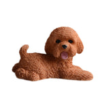 Dog Miniature Figurine Mini Animal Statue for Bedroom Shelf Living Room Brown Lying