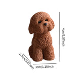 Dog Miniature Figurine Mini Animal Statue for Bedroom Shelf Living Room Brown Squatting