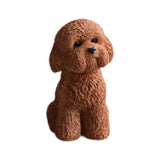 Dog Miniature Figurine Mini Animal Statue for Bedroom Shelf Living Room Brown Squatting