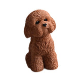 Dog Miniature Figurine Mini Animal Statue for Bedroom Shelf Living Room Brown Squatting