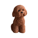 Dog Miniature Figurine Mini Animal Statue for Bedroom Shelf Living Room Brown Squatting