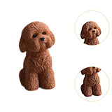 Dog Miniature Figurine Mini Animal Statue for Bedroom Shelf Living Room Brown Squatting