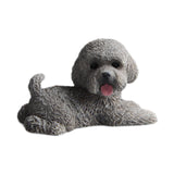 Dog Miniature Figurine Mini Animal Statue for Bedroom Shelf Living Room Gray Lying