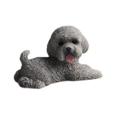 Dog Miniature Figurine Mini Animal Statue for Bedroom Shelf Living Room Gray Lying