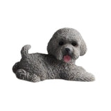 Dog Miniature Figurine Mini Animal Statue for Bedroom Shelf Living Room Gray Lying