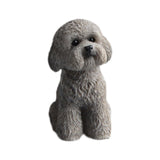 Dog Miniature Figurine Mini Animal Statue for Bedroom Shelf Living Room Gray Squatting