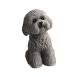 Dog Miniature Figurine Mini Animal Statue for Bedroom Shelf Living Room Gray Squatting