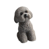 Dog Miniature Figurine Mini Animal Statue for Bedroom Shelf Living Room Gray Squatting