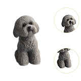 Dog Miniature Figurine Mini Animal Statue for Bedroom Shelf Living Room Gray Squatting