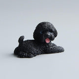 Dog Miniature Figurine Mini Animal Statue for Bedroom Shelf Living Room Black Lying