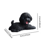 Dog Miniature Figurine Mini Animal Statue for Bedroom Shelf Living Room Black Lying