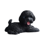Dog Miniature Figurine Mini Animal Statue for Bedroom Shelf Living Room Black Lying