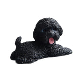 Dog Miniature Figurine Mini Animal Statue for Bedroom Shelf Living Room Black Lying
