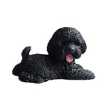 Dog Miniature Figurine Mini Animal Statue for Bedroom Shelf Living Room Black Lying