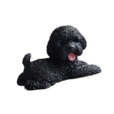 Dog Miniature Figurine Mini Animal Statue for Bedroom Shelf Living Room Black Lying
