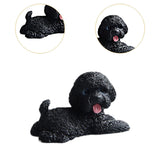 Dog Miniature Figurine Mini Animal Statue for Bedroom Shelf Living Room Black Lying