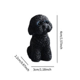Dog Miniature Figurine Mini Animal Statue for Bedroom Shelf Living Room Black Squatting