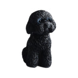 Dog Miniature Figurine Mini Animal Statue for Bedroom Shelf Living Room Black Squatting