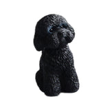Dog Miniature Figurine Mini Animal Statue for Bedroom Shelf Living Room Black Squatting