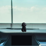 Dog Miniature Figurine Mini Animal Statue for Bedroom Shelf Living Room Black Squatting