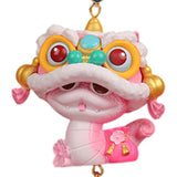Year of The Snake Car Ornament 2025 Chinese Lunar New Year Hanging Ornament Pink Flower