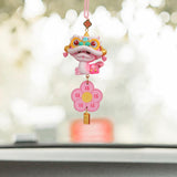 Year of The Snake Car Ornament 2025 Chinese Lunar New Year Hanging Ornament Pink Flower