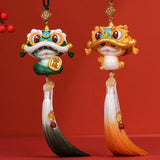 Year of The Snake Car Ornament 2025 Chinese Lunar New Year Hanging Ornament Gold Tassel