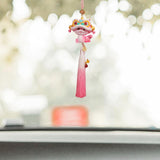 Year of The Snake Car Ornament 2025 Chinese Lunar New Year Hanging Ornament Pink Tassel