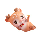 Deer Miniature Figurine Desktop Ornament for Entrance Fireplace Cabinet Style A