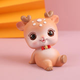 Deer Miniature Figurine Desktop Ornament for Entrance Fireplace Cabinet Style C