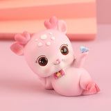 Mini Deer Statue Cute Cartoon Animal Sculpture for Office Cabinet Shelf Style A