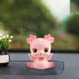 Mini Deer Statue Cute Cartoon Animal Sculpture for Office Cabinet Shelf Style B