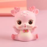 Mini Deer Statue Cute Cartoon Animal Sculpture for Office Cabinet Shelf Style B