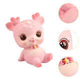 Mini Deer Statue Cute Cartoon Animal Sculpture for Office Cabinet Shelf Style C