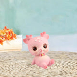 Mini Deer Statue Cute Cartoon Animal Sculpture for Office Cabinet Shelf Style C