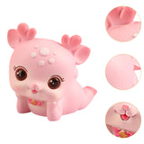 Mini Deer Statue Cute Cartoon Animal Sculpture for Office Cabinet Shelf Style D