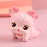 Mini Deer Statue Cute Cartoon Animal Sculpture for Office Cabinet Shelf Style D