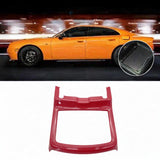 Water Cup Holder Frame Trim Cover Decor Replacement for Dodge 2016-2021 Red Carbon Fiber