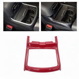 Water Cup Holder Frame Trim Cover Decor Replacement for Dodge 2016-2021 Red Carbon Fiber