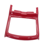 Water Cup Holder Frame Trim Cover Decor Replacement for Dodge 2016-2021 Red Carbon Fiber